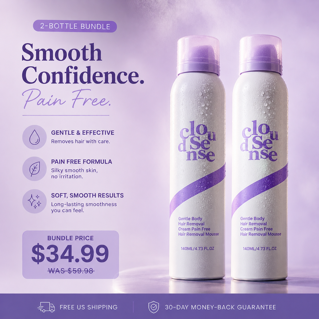 CloudSense hair removal mousse 2 bottle bundle pack
