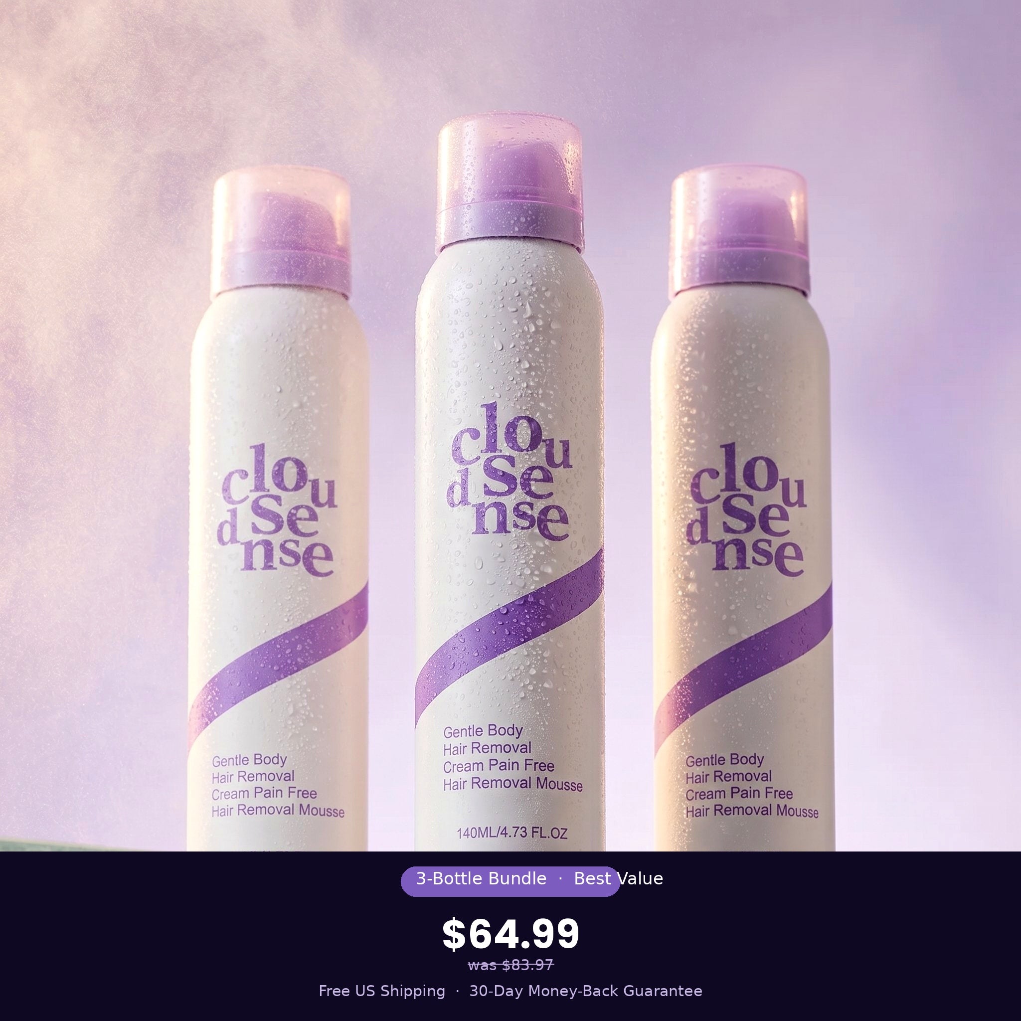 CloudSense Hair Removal Mousse — 3 Bottle Bundle
